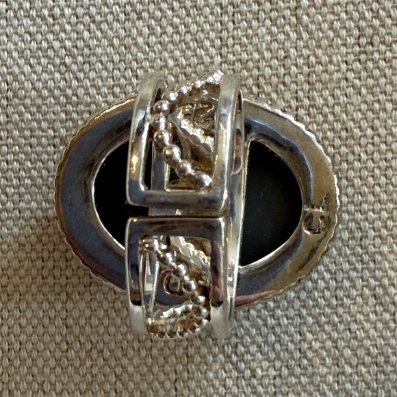 Vintage Colleen Lopez 925 Sterling Pink Druzy Ring Size 9 Adjustable - Picture 4 of 9